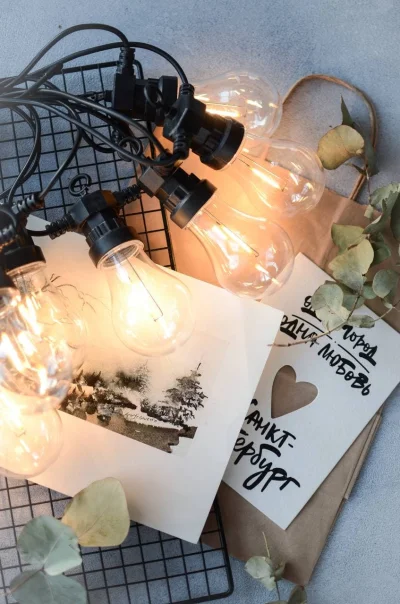 Уличная диодная ретро гирлянда "Груша" (большие лампочки)